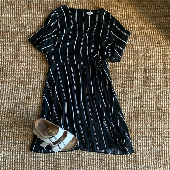 Stripe Wrap Dress - Picture 1 of 5